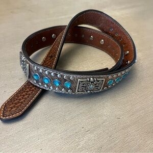 Nocona Studded Leather Belt